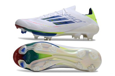 Adidas F50+ Lightstrike Pro FG Firm Ground Soccer Cleats - White/Blue/Yellow