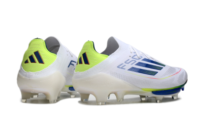 Adidas F50+ Lightstrike Pro FG Firm Ground Soccer Cleats - White/Blue/Yellow