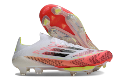 Adidas F50+ Lightstrike Pro FG Firm Ground Soccer Cleats - White/Red/Pink/Black/Yellow