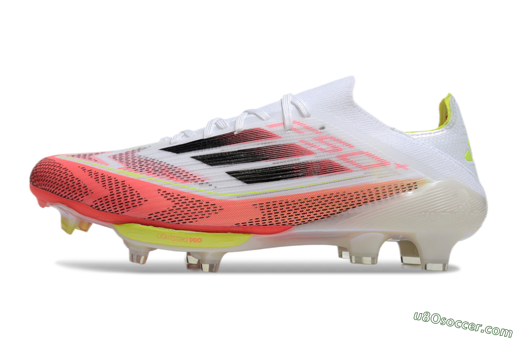 Adidas F50+ Lightstrike Pro FG Firm Ground Soccer Cleats - White/Red/Pink/Black/Yellow 2