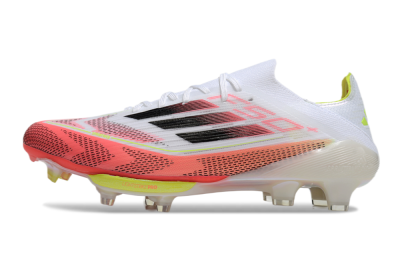 Adidas F50+ Lightstrike Pro FG Firm Ground Soccer Cleats - White/Red/Pink/Black/Yellow