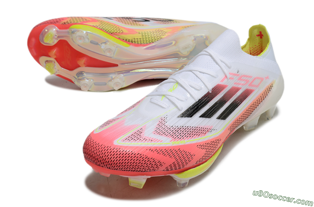 Adidas F50+ Lightstrike Pro FG Firm Ground Soccer Cleats - White/Red/Pink/Black/Yellow 3