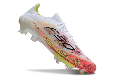 Adidas F50+ Lightstrike Pro FG Firm Ground Soccer Cleats - White/Red/Pink/Black/Yellow