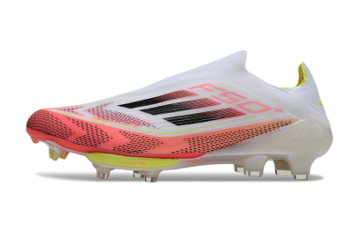 Adidas F50+ Lightstrike Pro Laceless FG Firm Ground Soccer Cleats - White/Red/Yellow/Black