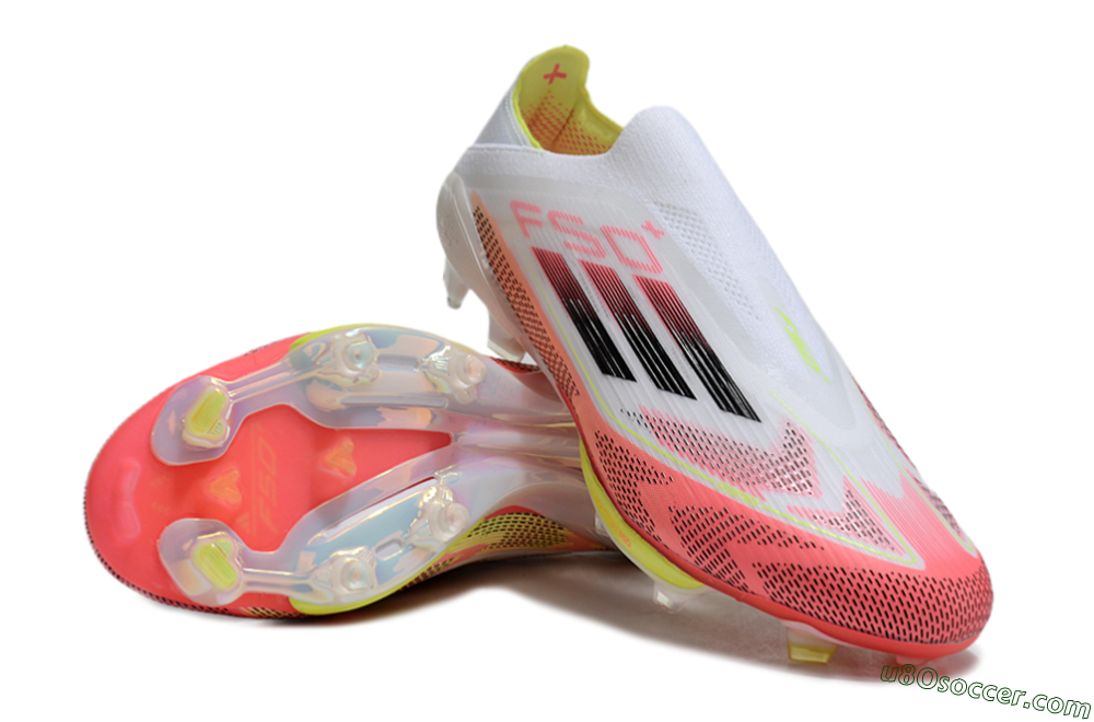 Adidas F50+ Lightstrike Pro Laceless FG Firm Ground Soccer Cleats - White/Red/Yellow/Black 4