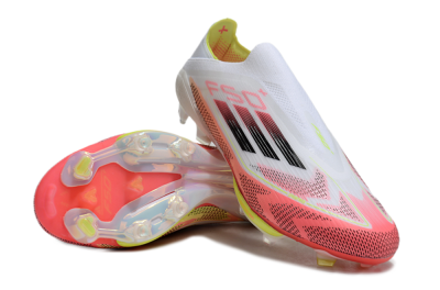 Adidas F50+ Lightstrike Pro Laceless FG Firm Ground Soccer Cleats - White/Red/Yellow/Black