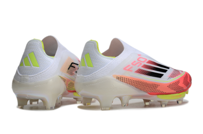 Adidas F50+ Lightstrike Pro Laceless FG Firm Ground Soccer Cleats - White/Red/Yellow/Black
