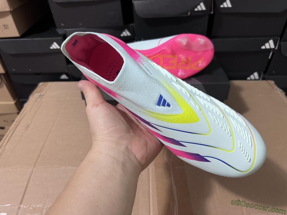 Adidas Predator Elite 24 Laceless FG Firm Ground Soccer Cleats - Jade/Blue/Pink