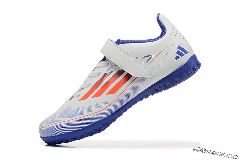 Kids Adidas Predator Elite TF Artificial Turf Soccer Shoes - White/Blue/Red 8