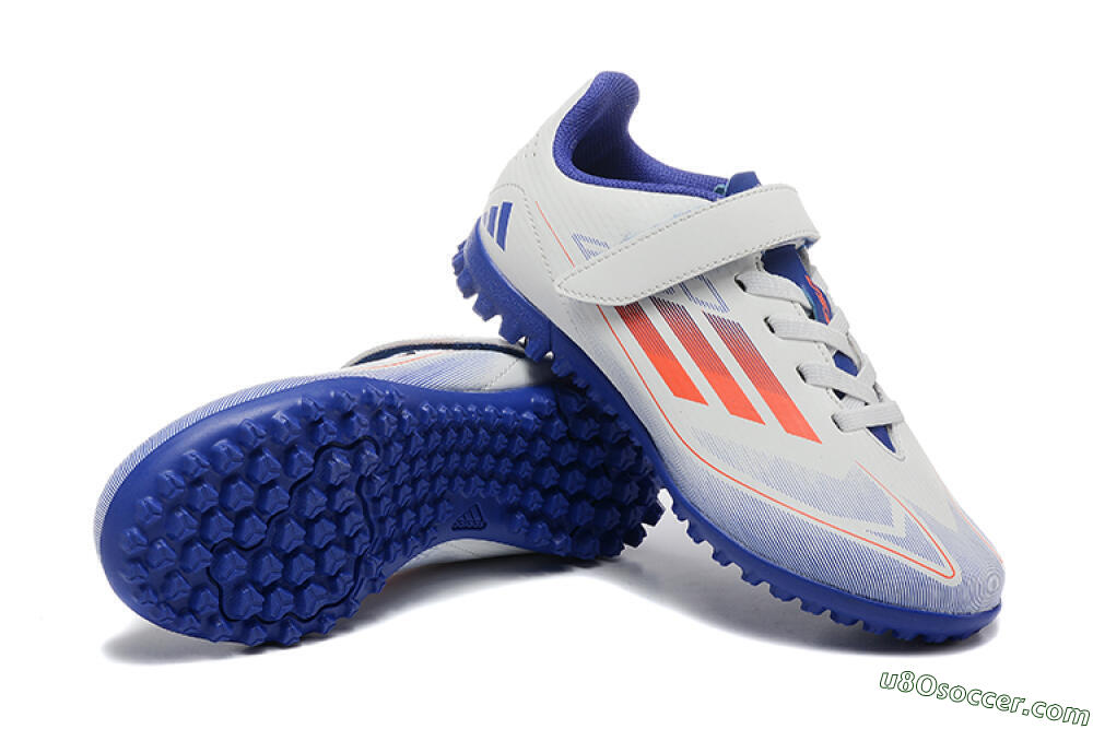 Kids Adidas Predator Elite TF Artificial Turf Soccer Shoes - White/Blue/Red 4