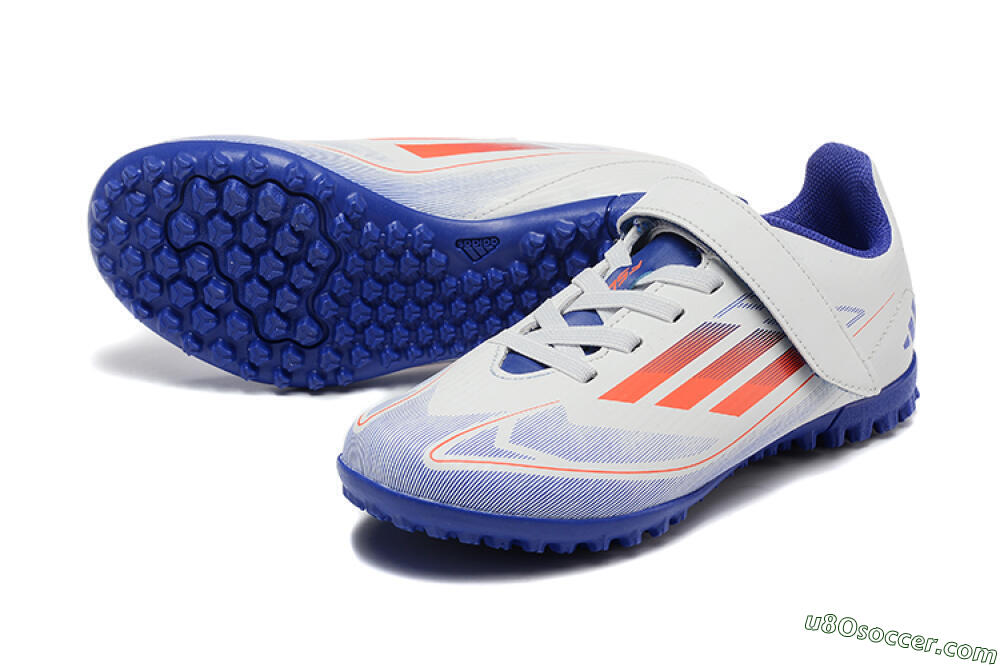 Kids Adidas Predator Elite TF Artificial Turf Soccer Shoes - White/Blue/Red 3