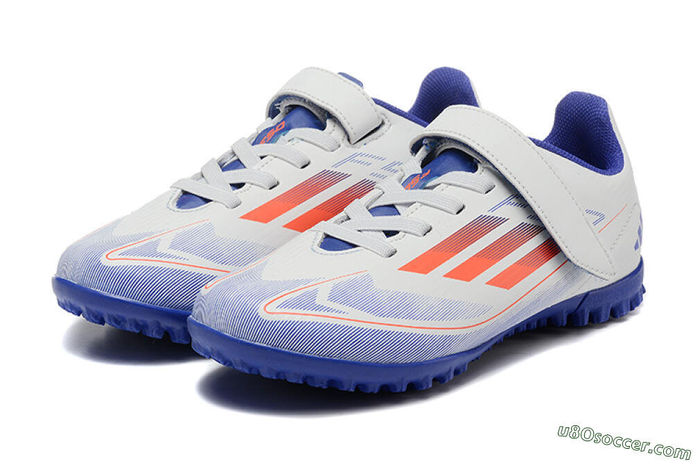 Kids Adidas Predator Elite TF Artificial Turf Soccer Shoes - White/Blue/Red 5