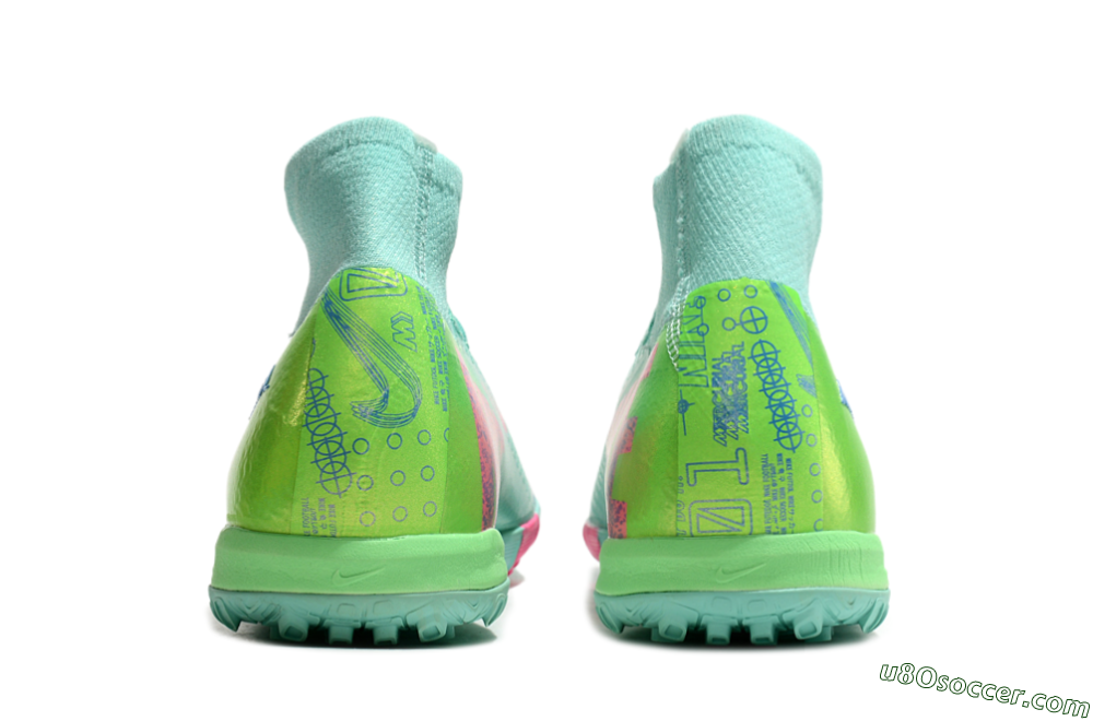 Nike Air Zoom Mercurial Superfly 10 Elite TF Artificial Turf Soccer Shoes - Jade/Pink/Blue 5