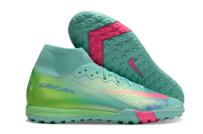 Nike Air Zoom Mercurial Superfly 10 Elite TF Artificial Turf Soccer Shoes - Jade/Pink/Blue