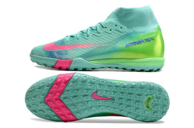 Nike Air Zoom Mercurial Superfly 10 Elite TF Artificial Turf Soccer Shoes - Jade/Pink/Blue