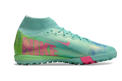 Nike Air Zoom Mercurial Superfly 10 Elite TF Artificial Turf Soccer Shoes - Jade/Pink/Blue