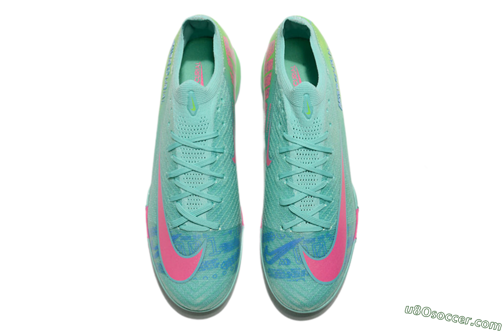 Nike Air Zoom Mercurial Vapor 16 Elite TF Artificial Turf Soccer Shoes - Jade/Pink/Blue 4