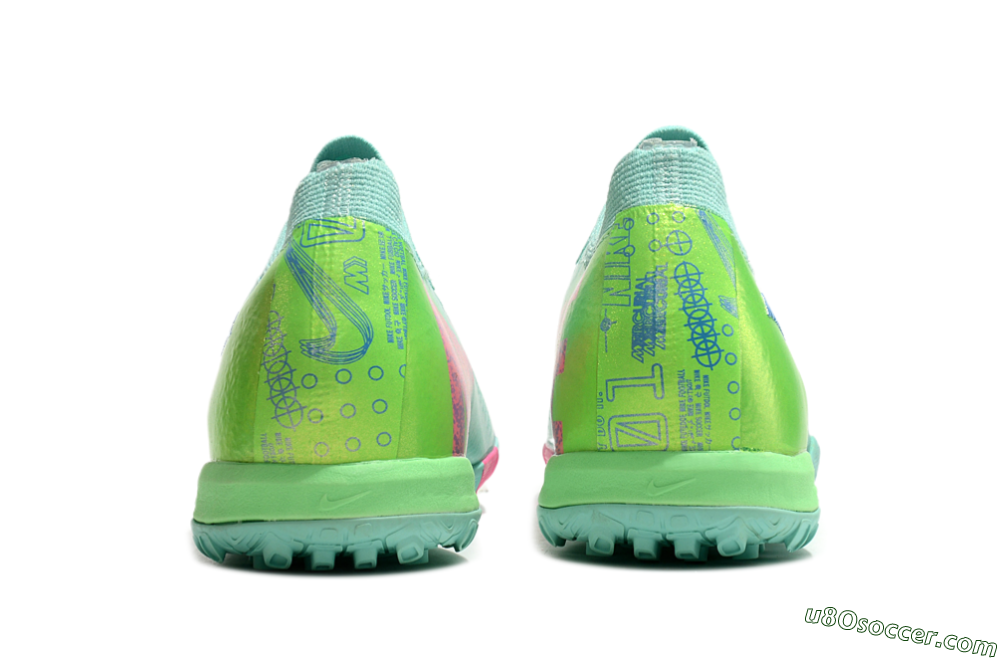 Nike Air Zoom Mercurial Vapor 16 Elite TF Artificial Turf Soccer Shoes - Jade/Pink/Blue 5