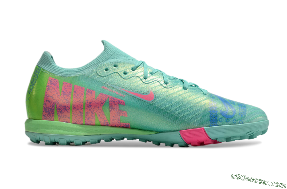 Nike Air Zoom Mercurial Vapor 16 Elite TF Artificial Turf Soccer Shoes - Jade/Pink/Blue 7