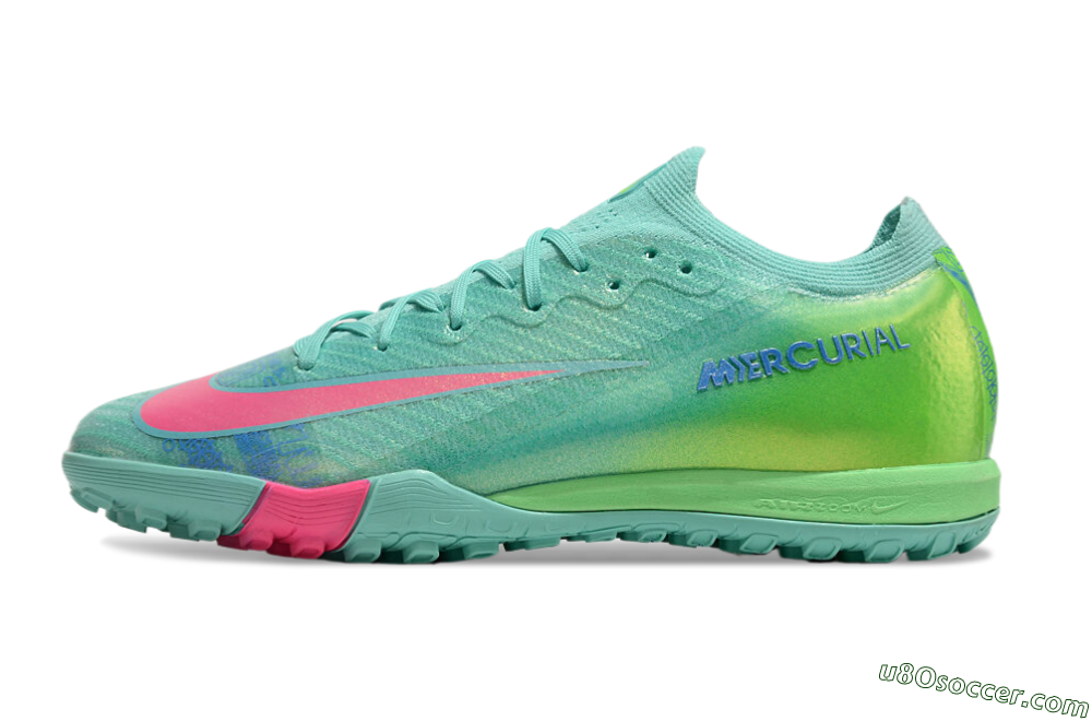 Nike Air Zoom Mercurial Vapor 16 Elite TF Artificial Turf Soccer Shoes - Jade/Pink/Blue 2