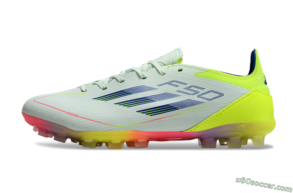 Adidas F50 Elite MG Multi Ground Soccer Cleats - Jade/Blue/Yellow 2