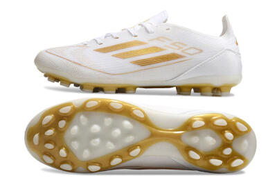 Adidas F50 Elite MG Multi Ground Soccer Cleats - White/Gold