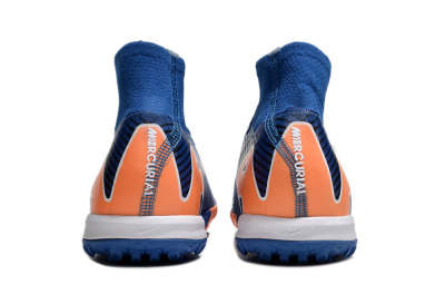 Nike Air Zoom Mercurial Superfly 10 Elite TF Artificial Turf Soccer Shoes - Blue/White/Orange