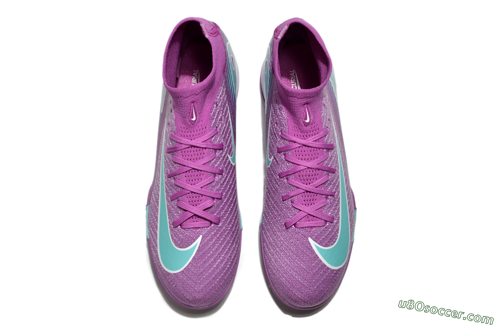 Nike Air Zoom Mercurial Superfly 10 Elite TF Artificial Turf Soccer Shoes - Purple/Jade/White 4