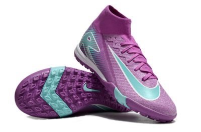 Nike Air Zoom Mercurial Superfly 10 Elite TF Artificial Turf Soccer Shoes - Purple/Jade/White