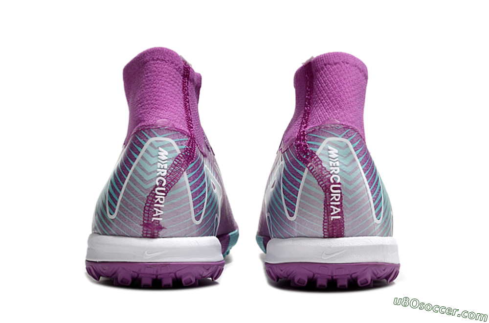 Nike Air Zoom Mercurial Superfly 10 Elite TF Artificial Turf Soccer Shoes - Purple/Jade/White 5
