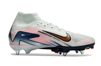 Nike Air Zoom Mercurial Superfly 10 Elite SG Soft Ground Soccer Cleats - Jade/Pink/Gold/Blue
