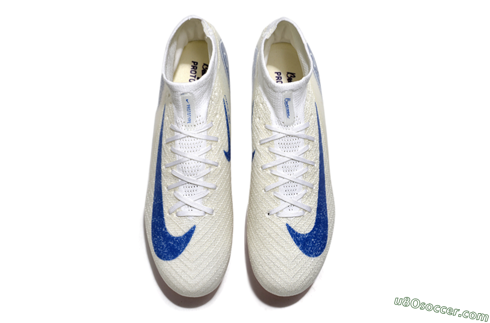 Nike Air Zoom Mercurial Superfly 10 Elite SG Soft Ground Soccer Cleats - Beige/White/Blue 4