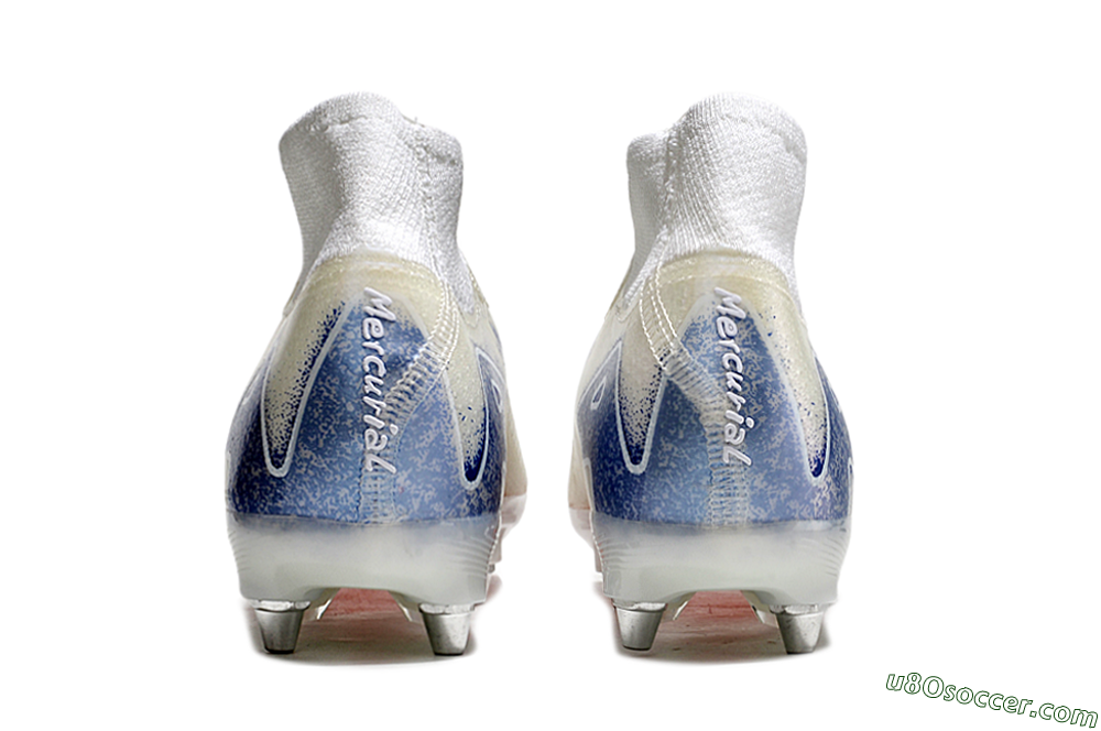 Nike Air Zoom Mercurial Superfly 10 Elite SG Soft Ground Soccer Cleats - Beige/White/Blue 5