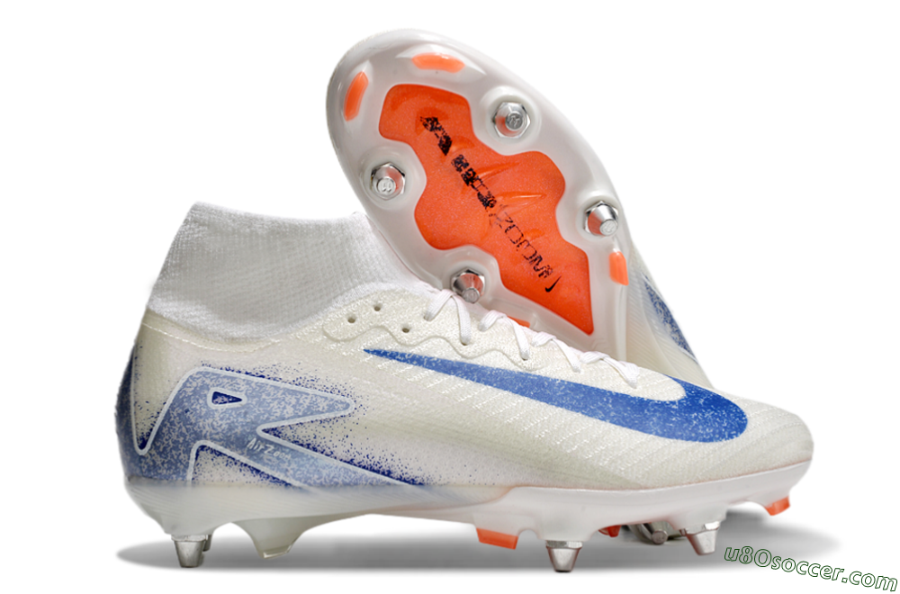 Nike Air Zoom Mercurial Superfly 10 Elite SG Soft Ground Soccer Cleats - Beige/White/Blue 1