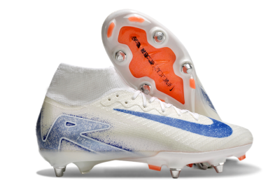 Nike Air Zoom Mercurial Superfly 10 Elite SG Soft Ground Soccer Cleats - Beige/White/Blue
