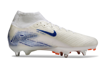 Nike Air Zoom Mercurial Superfly 10 Elite SG Soft Ground Soccer Cleats - Beige/White/Blue