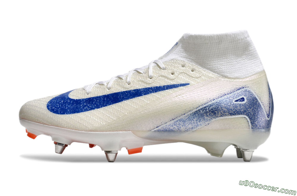 Nike Air Zoom Mercurial Superfly 10 Elite SG Soft Ground Soccer Cleats - Beige/White/Blue 2