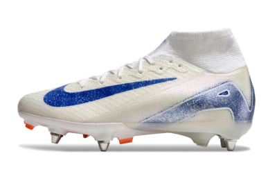 Nike Air Zoom Mercurial Superfly 10 Elite SG Soft Ground Soccer Cleats - Beige/White/Blue
