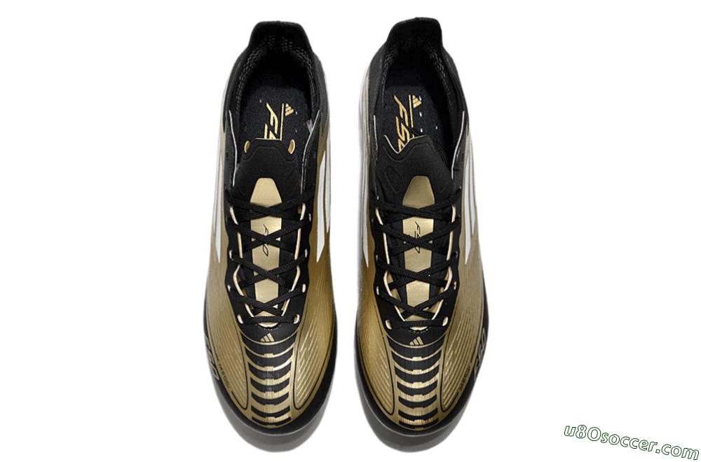 Adidas F50 Elite Messi MG Multi Ground Soccer Cleats - Gold/Black/White 4
