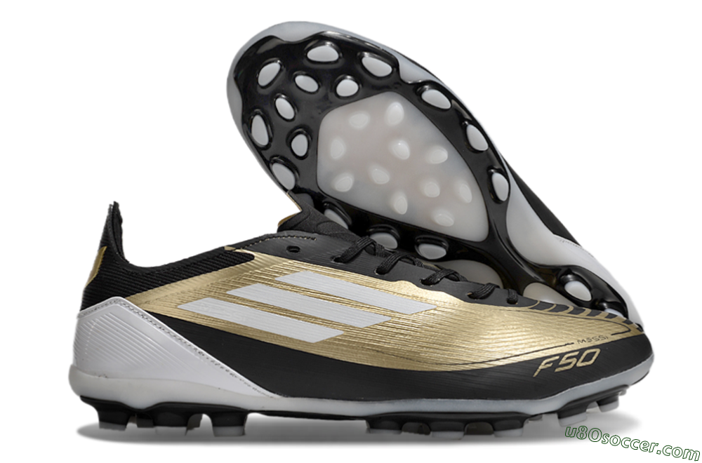 Adidas F50 Elite Messi MG Multi Ground Soccer Cleats - Gold/Black/White 1