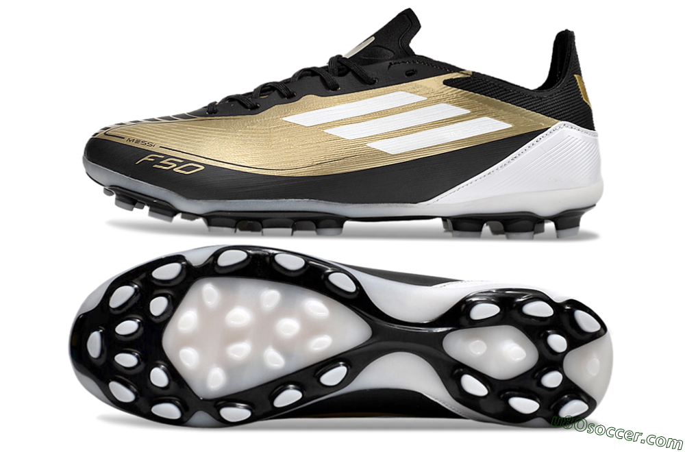 Adidas F50 Elite Messi MG Multi Ground Soccer Cleats - Gold/Black/White 0