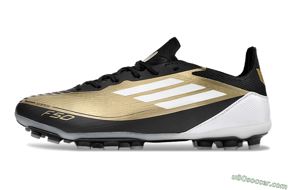 Adidas F50 Elite Messi MG Multi Ground Soccer Cleats - Gold/Black/White 2