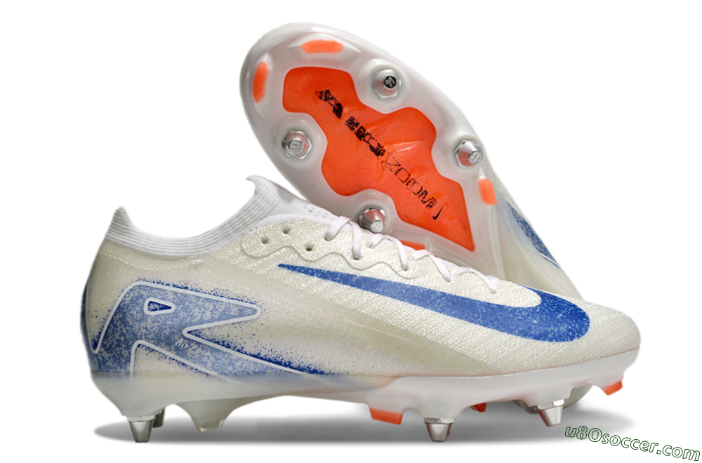 Nike Air Zoom Mercurial Vapor 16 Elite SG Soft Ground Soccer Cleats - Beige/Blue/White 1