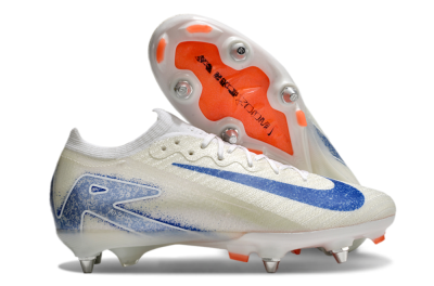 Nike Air Zoom Mercurial Vapor 16 Elite SG Soft Ground Soccer Cleats - Beige/Blue/White