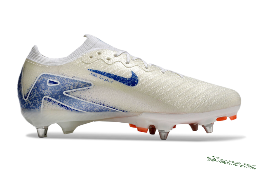 Nike Air Zoom Mercurial Vapor 16 Elite SG Soft Ground Soccer Cleats - Beige/Blue/White 7