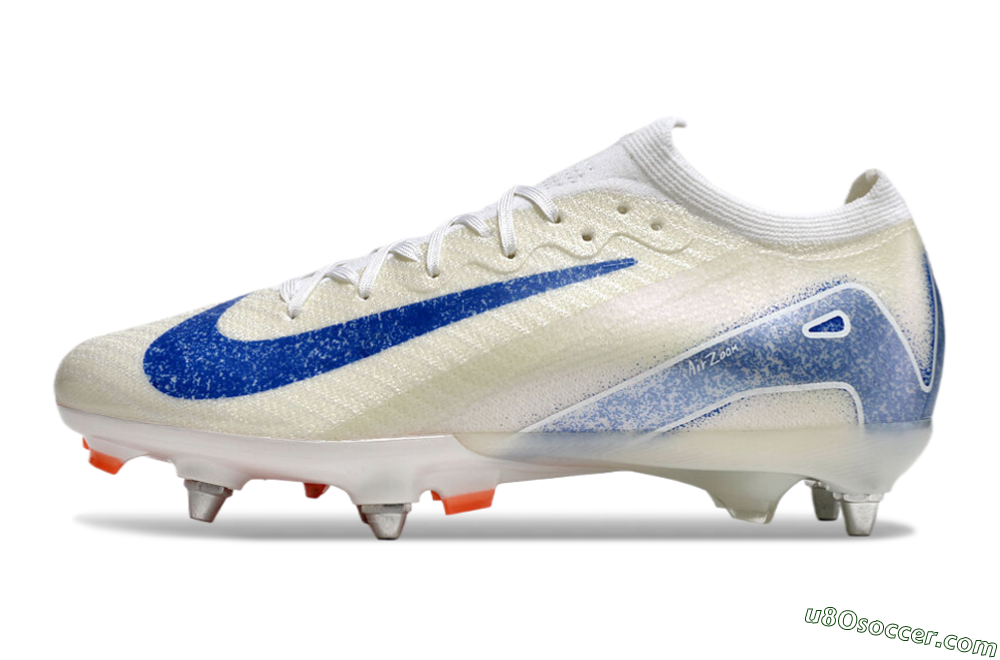 Nike Air Zoom Mercurial Vapor 16 Elite SG Soft Ground Soccer Cleats - Beige/Blue/White 2
