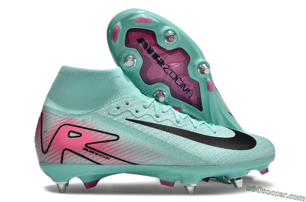 Nike Air Zoom Mercurial Superfly 10 Elite SG Soft Ground Soccer Cleats - Jade/Black/Pink 1