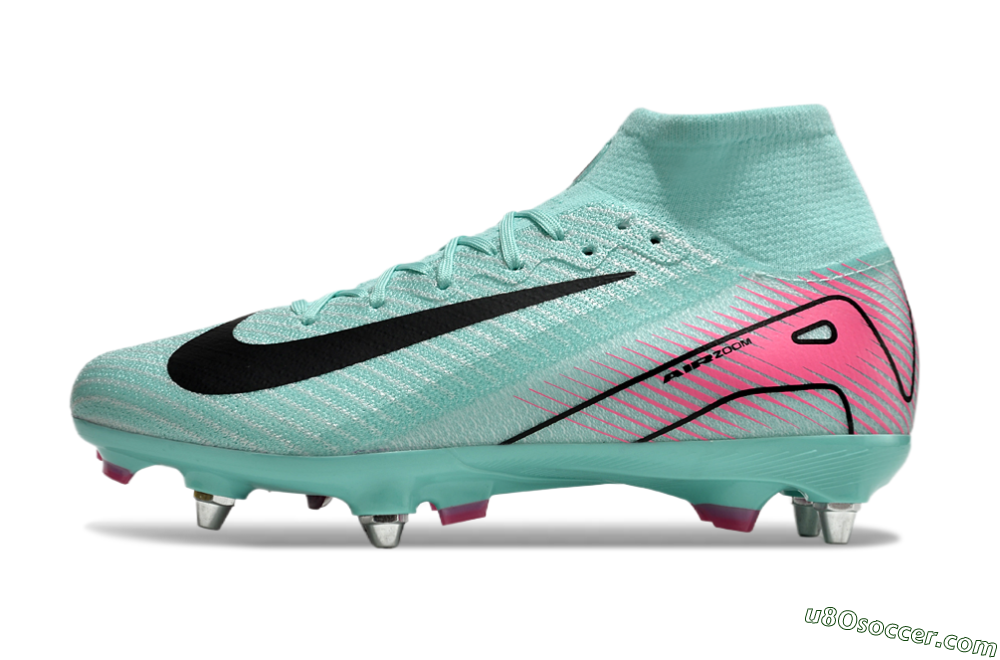 Nike Air Zoom Mercurial Superfly 10 Elite SG Soft Ground Soccer Cleats - Jade/Black/Pink 2