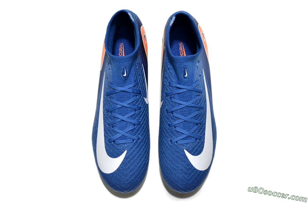 Nike Air Zoom Mercurial Superfly 10 Elite FG Firm Ground Soccer Cleats - Blue/White/Orange 4