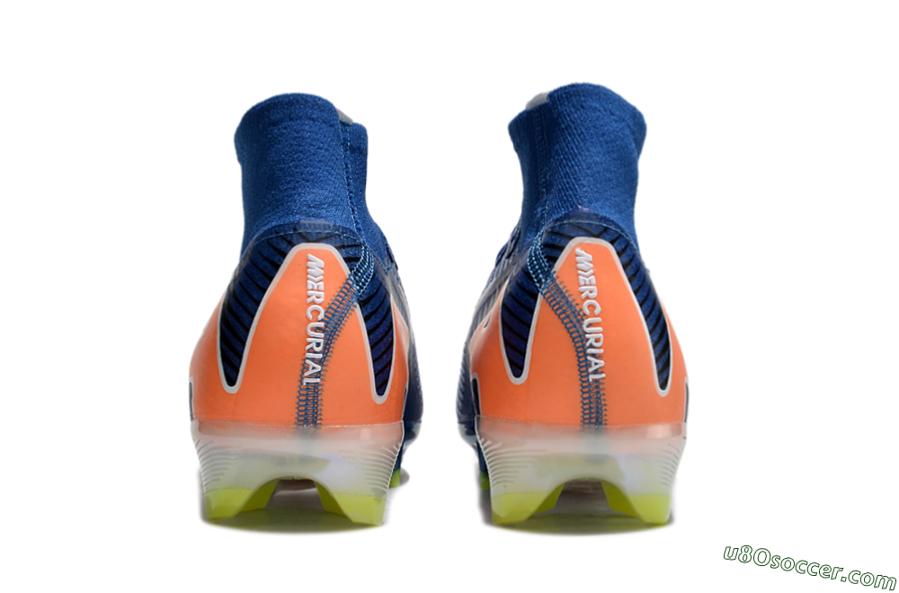 Nike Air Zoom Mercurial Superfly 10 Elite FG Firm Ground Soccer Cleats - Blue/White/Orange 5